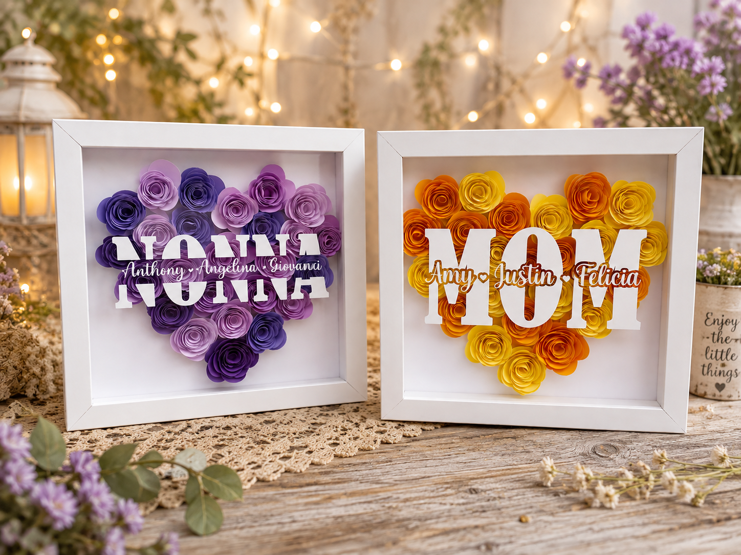 Custom personalized shadow boxes and keepsakes by Wildly Made Studio